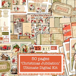 Kerstgejuich, Ultimate December-abonnementspakket, kit kerstjournaal, digitale junkjournaal, kit junkjournal