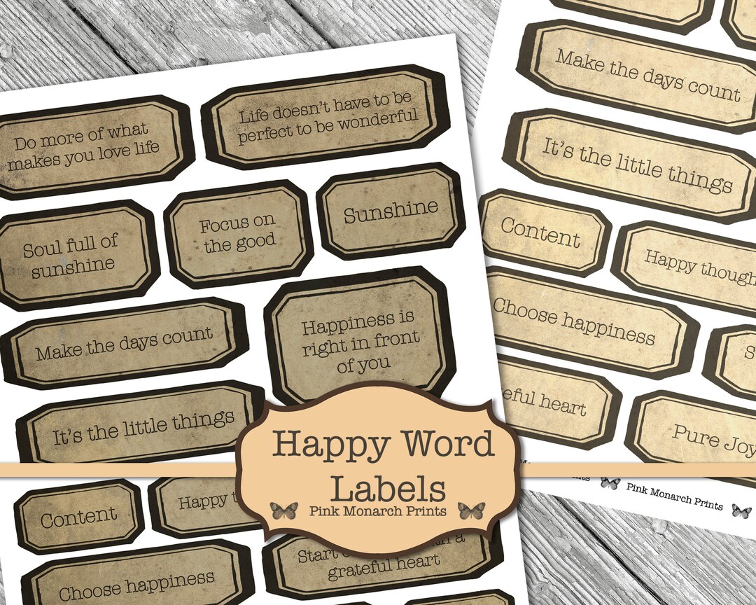 Junk Journaling Words, Words for Junk Journals, Junk Journal Word Set