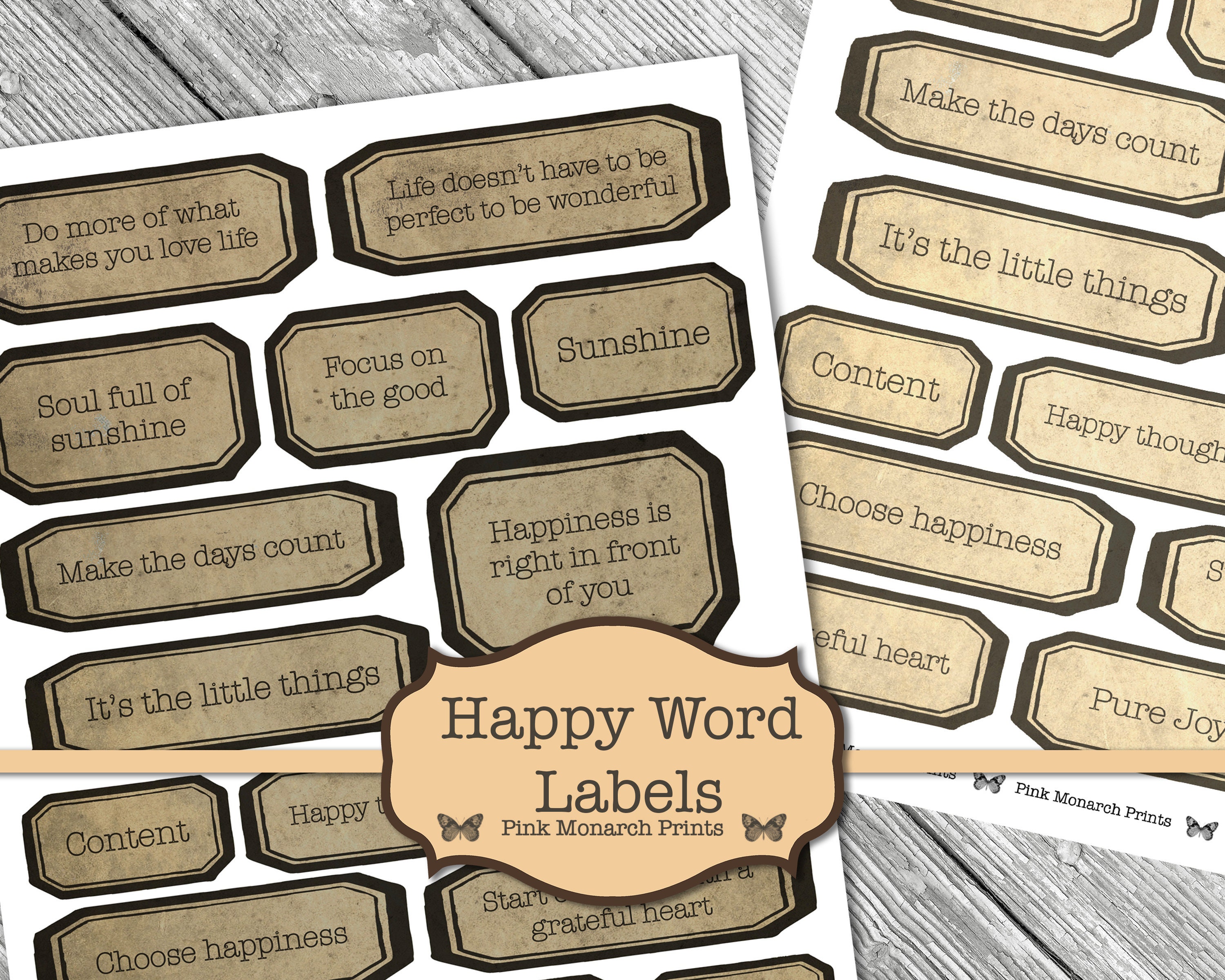 Junk Journaling Words, Words for Junk Journals, Junk Journal Word Set…