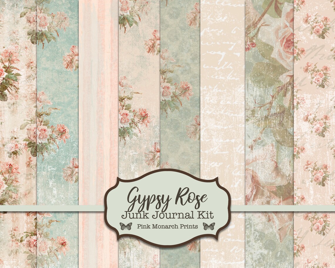 Junk Journal Digital Kits Junk Journal Kits Gypsy Rose Junk Etsy