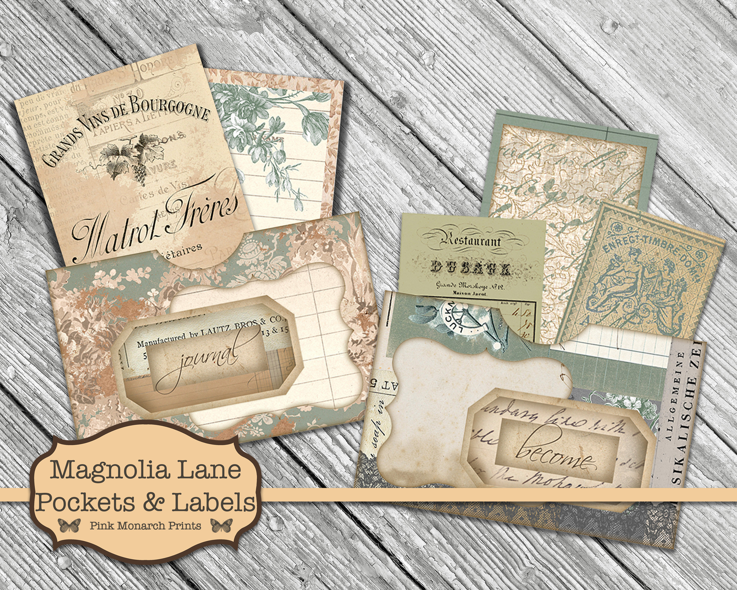 Magnolia Lane Junk Journal, Junk Journal Kit, Junk Journal Printable,…