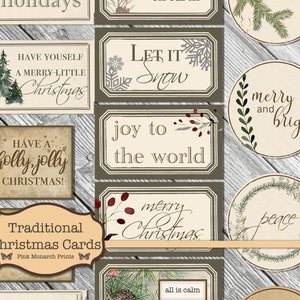 Traditional Christmas Cards, Junk Journaling Kit, Printable Christmas Cards, Junk Journal Christmas, Junk Journaling Ephemera, Printable bild 3