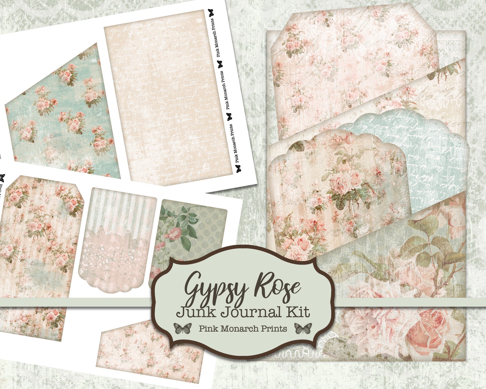 Junk Journal Digital Kits Junk Journal Kits Gypsy Rose Junk Etsy