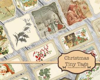 Junk Journal Kit, Junk Journaling Digitals, Vintage Christmas, Printable Christmas Ephemera, Christmas Embellishments, Junk Journaling, Tags