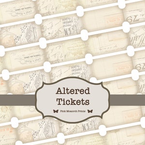 Printable Tickets, Junk Journal Ephemera, Digital Tickets, Butterfly Tickets, Junk Journaling Embellishments, Flower Tickets, Bird Tickets image 2