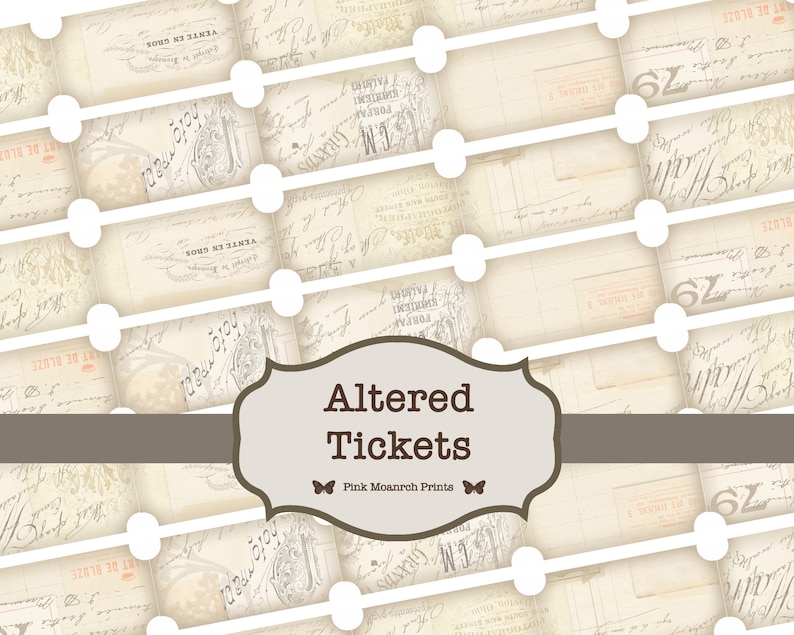 Printable Tickets, Junk Journal Ephemera, Digital Tickets, Butterfly Tickets, Junk Journaling Embellishments, Flower Tickets, Bird Tickets image 2