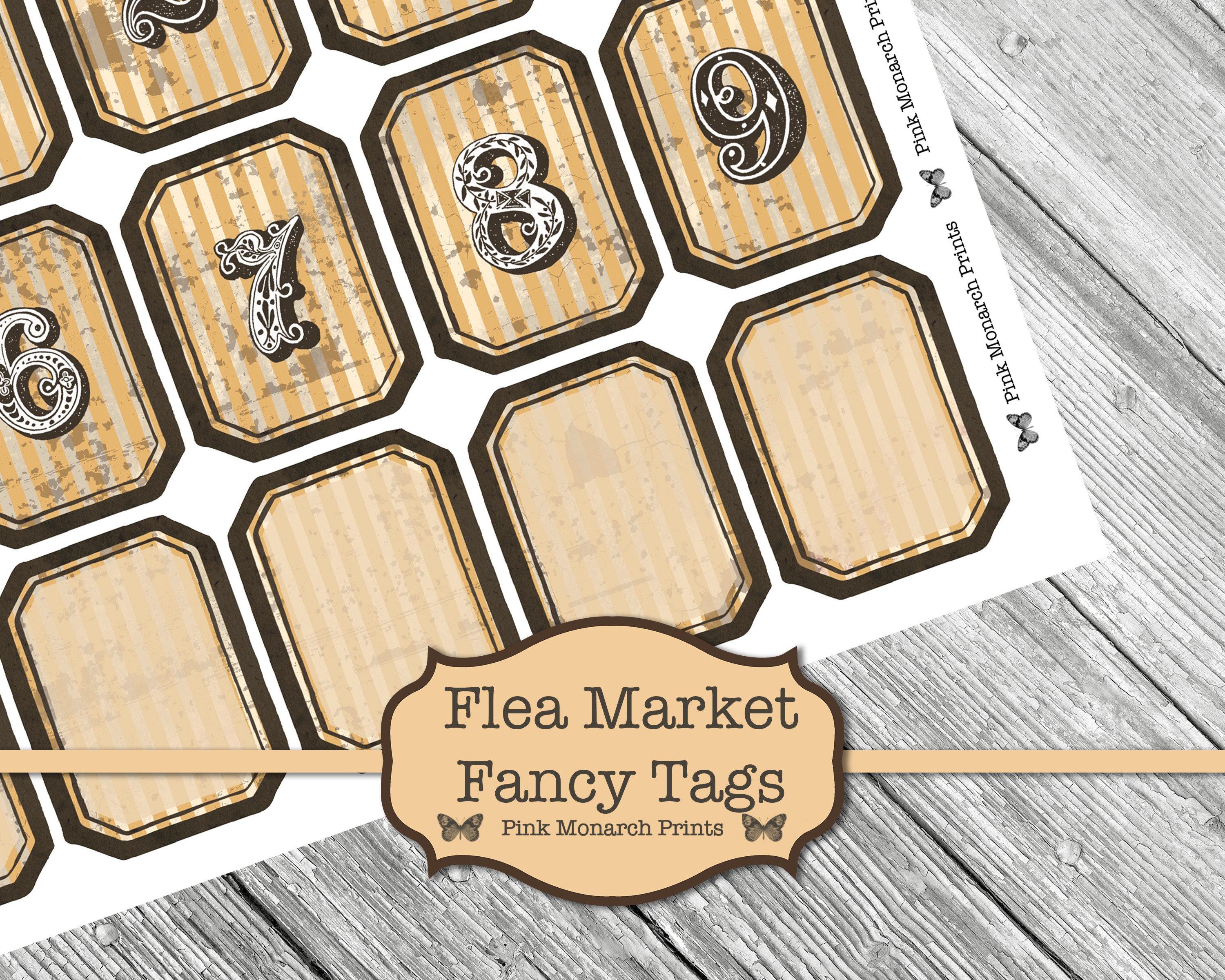 Flea Market Fancy Tags, Vintage Number Tags: Shabby Chic Journal ...