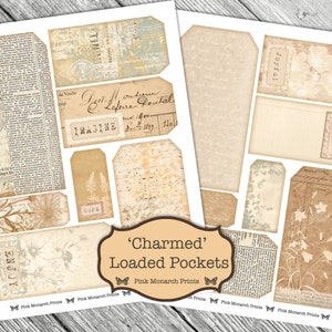 Charmed Loaded Pockets, Shabby Chic Digital, Junk Journal Kit ...