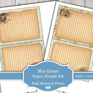 Blue Easter Super Simple, Printable Kit, Digital, Junk Journal Kit, Junk Journal, Junk Journaling, Pink Monarch Prints, Vintage, Scrapbook zdjęcie 4