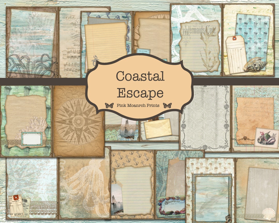 Junk Journal Ocean, Junk Journal Beach Kit, Nautical Junk Journaling ...