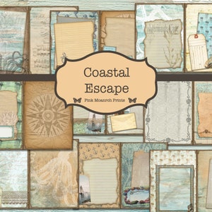 Junk Journal Ocean, Junk Journal Beach Kit, Nautical Junk Journaling Kit, Digital Nautical Journal, Ocean Junk Journal Digital,Digital Paper