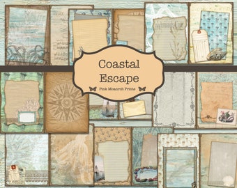 Junk Journal Ocean, Junk Journal Beach Kit, Nautical Junk Journaling Kit, Digital Nautical Journal, Ocean Junk Journal Digital,Digital Paper
