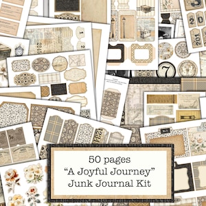November 2024 Large Kit, A Joyful Journey, Junk Journal Supplies, Junk Journal Kit, Digital,  Junk Journaling, Junk Journal, Shabby Chic