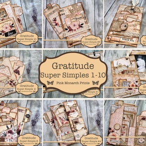 Gratitude Super Simples Collection 1-10, Junk Journal Kit, Digital Junk Journal, Junk Journaling Ephemera, Thanksgiving, Junk Journaling Kit
