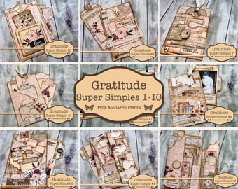 Dankbaarheid Super Simples Collection 1-10, Junk Journal Kit, Digital Junk Journal, Junk Journaling Ephemera, Thanksgiving, Junk Journaling Kit