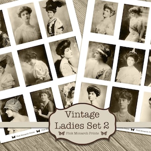 Junk Journaling Ephemera, Digital Antique Portraits, Junk Journal Vintage Women, Vintage Photos Digital, Printable Antique Portraits, Sepia