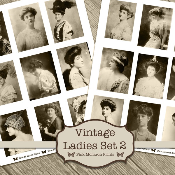 Junk Journaling Ephemera, Digital Antique Portraits, Junk Journal Vintage Women, Vintage Photos Digital, Printable Antique Portraits, Sepia