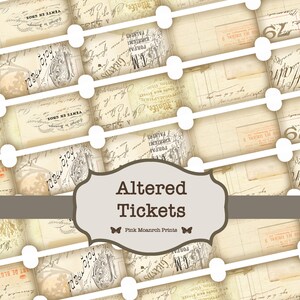 Printable Tickets, Junk Journal Ephemera, Digital Tickets, Butterfly Tickets, Junk Journaling Embellishments, Flower Tickets, Bird Tickets image 3