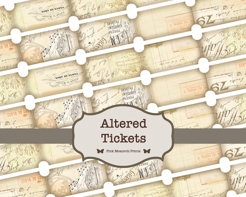 Printable Tickets, Junk Journal Ephemera, Digital Tickets, Butterfly Tickets, Junk Journaling Embellishments, Flower Tickets, Bird Tickets image 3