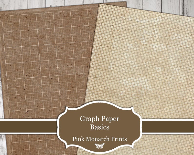 Graph Paper Basics, Neutral, Digital, Junk Journal Kit, Junk Journal ...
