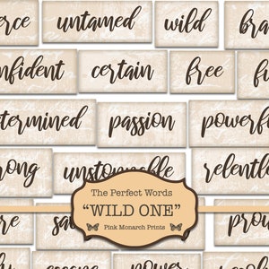 Digitale inspirerende woorden, versieringen voor ongewenste tijdschriften, wilde woorden, afdrukbare ongewenste dagboekwoorden, digitale woorden kinderen, woorden tags