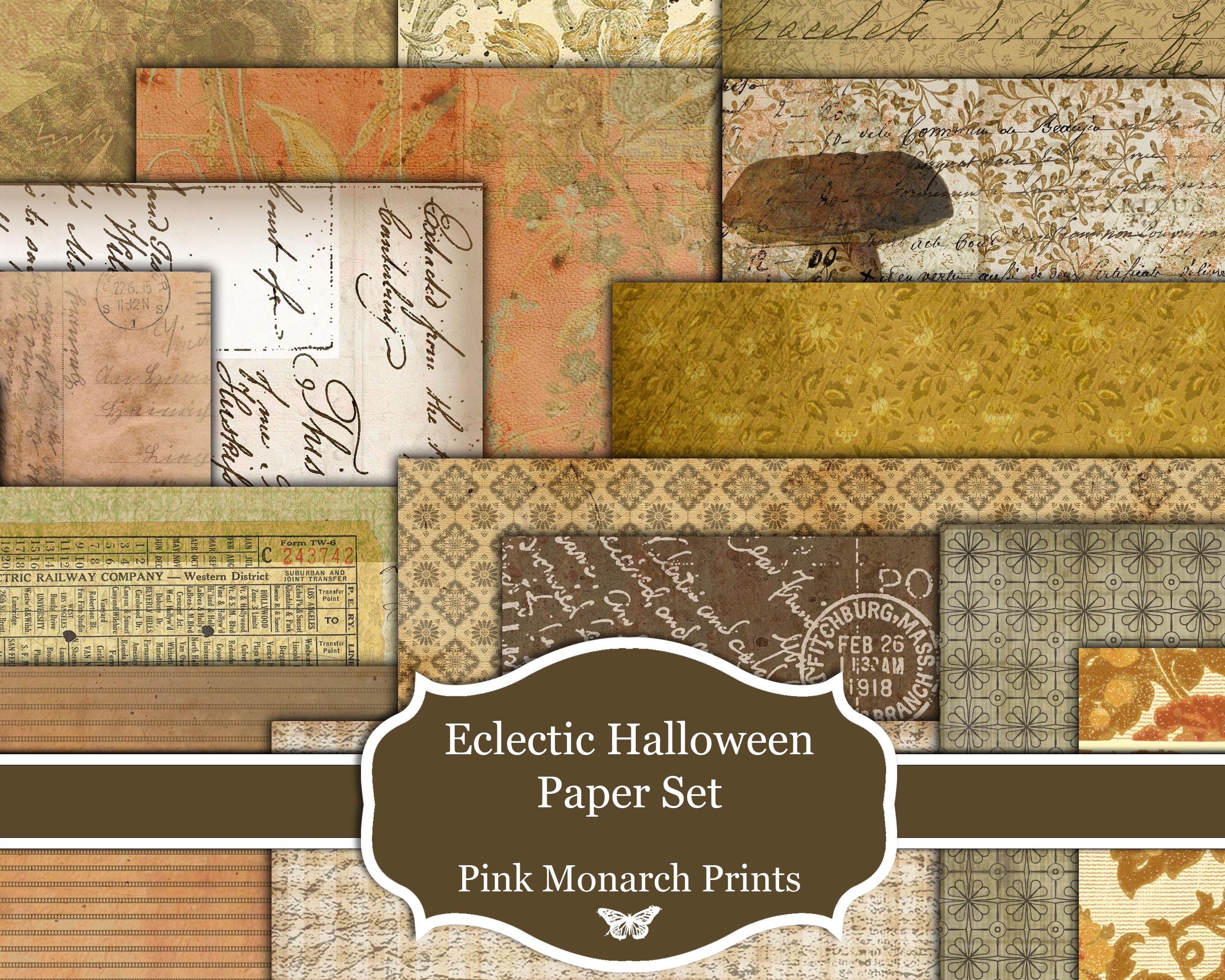 Eclectic Halloween Paper Set: Junk Journal and Scrapbook Papers ...