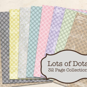 Digital Junk Journal, Polka Dot Digital Paper, Polka Dot Printable, Junk Journal Digital Paper, Junk Journal Paper Printable, Digital Paper