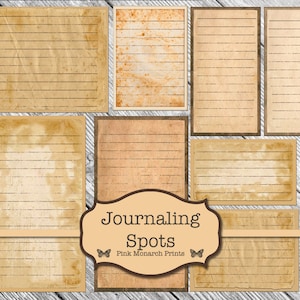 Journaling Spots, Junk Journal Kit, Junk Journaling Digitals, Lined Journaling Tags, Junk Journaling Tag, Junk Journal Ephemera, Embellish