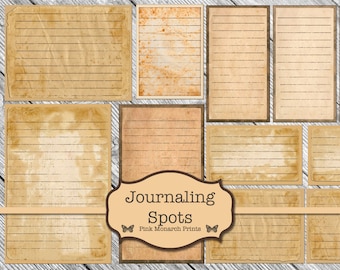 Journaling Spots, Junk Journal Kit, Junk Journaling Digitals, Linierte Journaling Tags, Junk Journaling Tag, Junk Journal Ephemera, verschönern