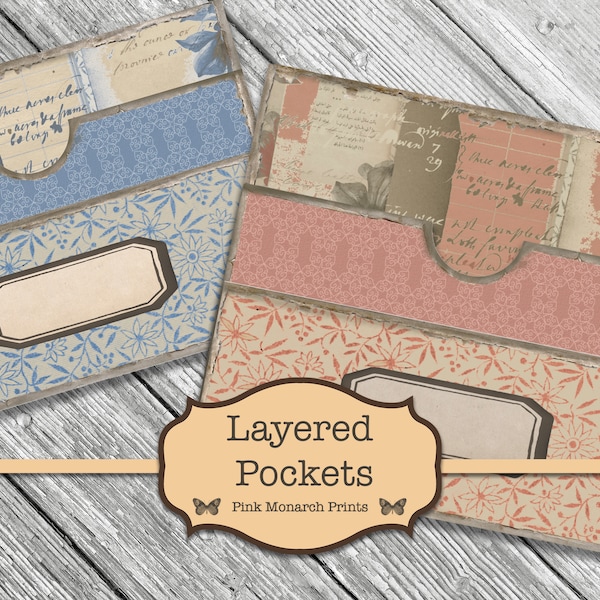 Junk Journal, Shabby Chic, Junk Journal Kit, Junk Journal Pockets, Junk Journaling Digital Paper, Shabby Chic Junk Journal, Digital Journal