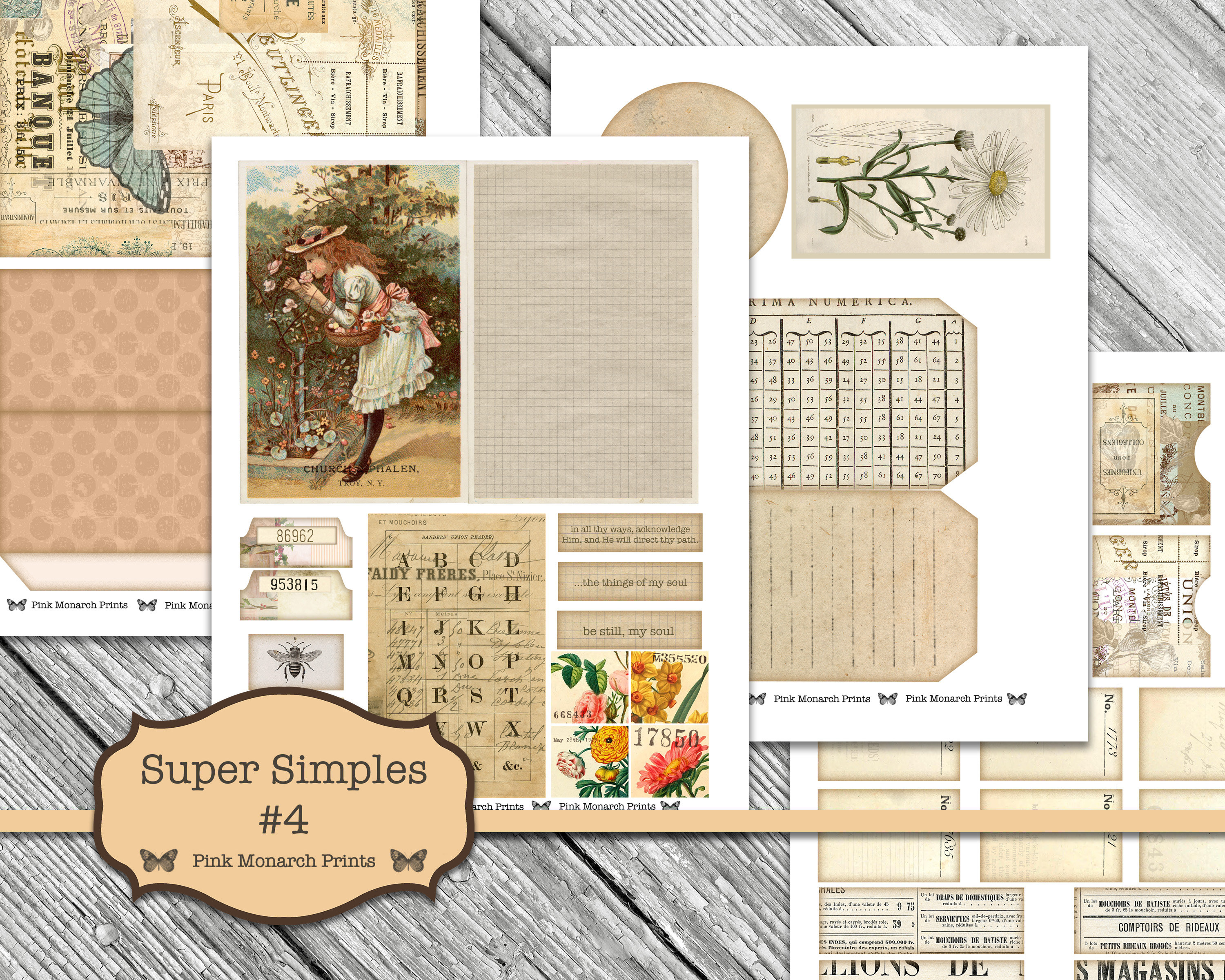 スーパーシンプル 4、ジャンクジャーナルキット、デジタルジャンク