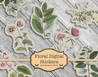 Fussy Cut Flower, Junk Journal Sticker, Vintage Flowers Printable, Fussy Cut Digital Junk Journal, Junk Journal Flowers, Fussy Cut Ephemera