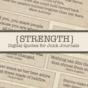 Digital Inspirational Words, Printable Quotes Women, Printable Junk Journaling Words, Quotes About Women, Junk Journal Quote, Strength Quote