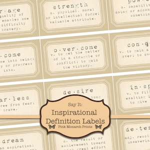 Junk Journal Definitionen, Digitales Papier, Junk Journal Etiketten, Junk Journaling Kit, Printable Junk Journal, Digital, Inspirational Words, Best