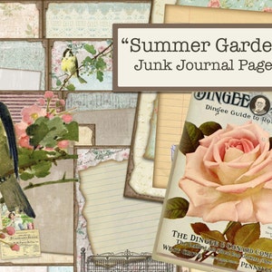 Summer Junk Journal, Garden Junk Journal, Digital Kit, Summer Digital Papers, Junk Journal Printable Pages, Junk Journal Pages Download, Kid