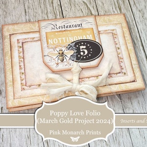 Poppy Love Folio, March Gold Project, Digital Product, Junk Journal Folio, Floral, Junk Journal, Digital Junk Journal, Junk Journal Folio,