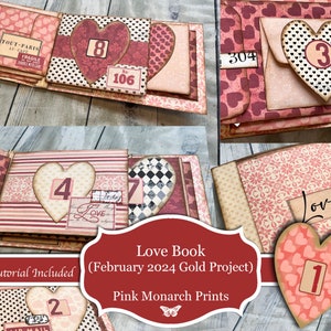 Love Book, February Gold Project, Romance, Love, Valentines Folio, Junk Journal, Digital Junk Journal, Junk Journal Folio, Valentines Day