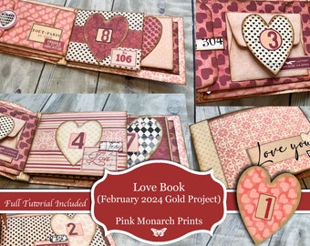 Love Book, February Gold Project, Romance, Love, Valentines Folio, Junk Journal, Digital Junk Journal, Junk Journal Folio, Valentines Day