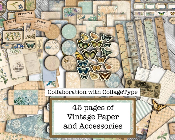May Junk Journal Kit: 45 Pages, Large Printable Scrapbooking Collection (Digital Download)