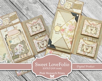 Sweet Love Folio, Assembly Kit, January 2026 Gold Project, Junk Journal Kit, Digital, Printable