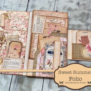 Sweet Summer Folio, Junk Journal Kit, Digital Junk Journal, Junk Journaling Class, Junk Journal Folio, Junk Journaling, Journal Digital, Fun
