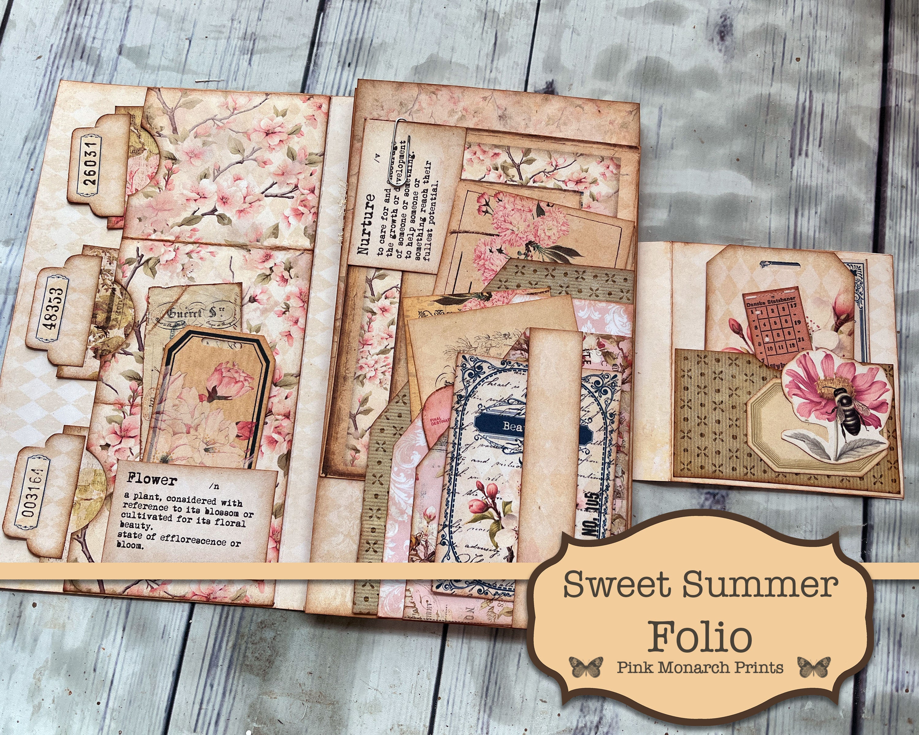 Sweet Summer Folio, Junk Journal Kit, Digital Junk Journal, Junk Journaling  Class, Junk Journal Folio, Junk Journaling, Journal Digital, Fun 