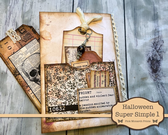 Halloween Ephemera for Junk Journals: One-Sided Decorative Paper