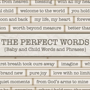 Digital Inspirational Words, Words for Baby Journals, Embellishments for Junk Journals, Journal Word Tags, Word Prompts, Journaling Word Art