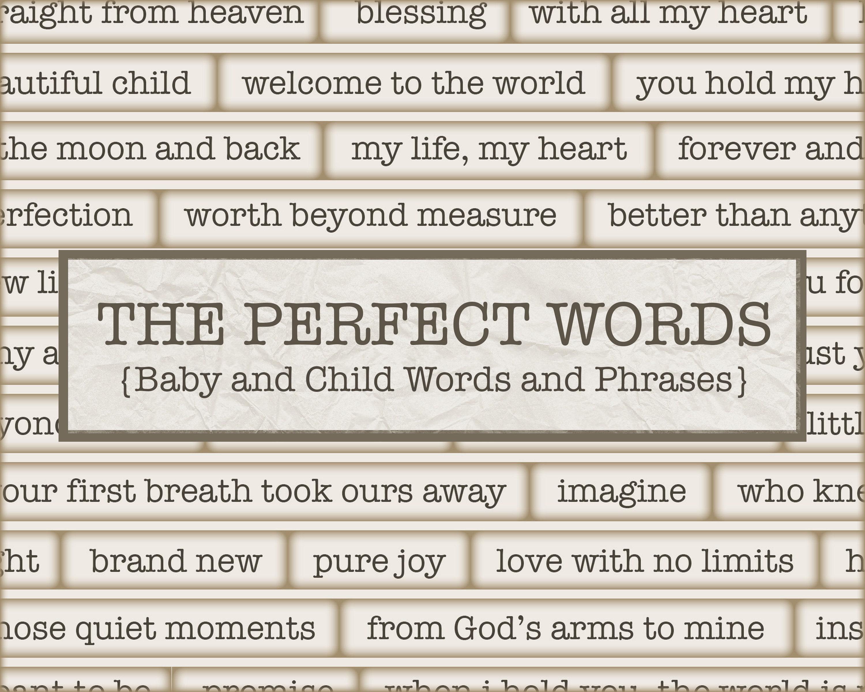 Digital Inspirational Words, Words for Baby Journals, Embellishments …
