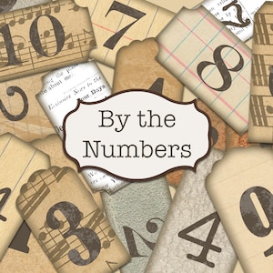 Digital Numbers, Junk Journaling Ephemera, Printable Numbers, Digital Tickets, Vintage Numbers Digital, Junk Journaling Embellishments, Tags
