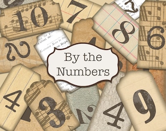 Digital Numbers, Junk Journaling Ephemera, Printable Numbers, Digital Tickets, Vintage Numbers Digital, Junk Journaling Embellishments, Tags
