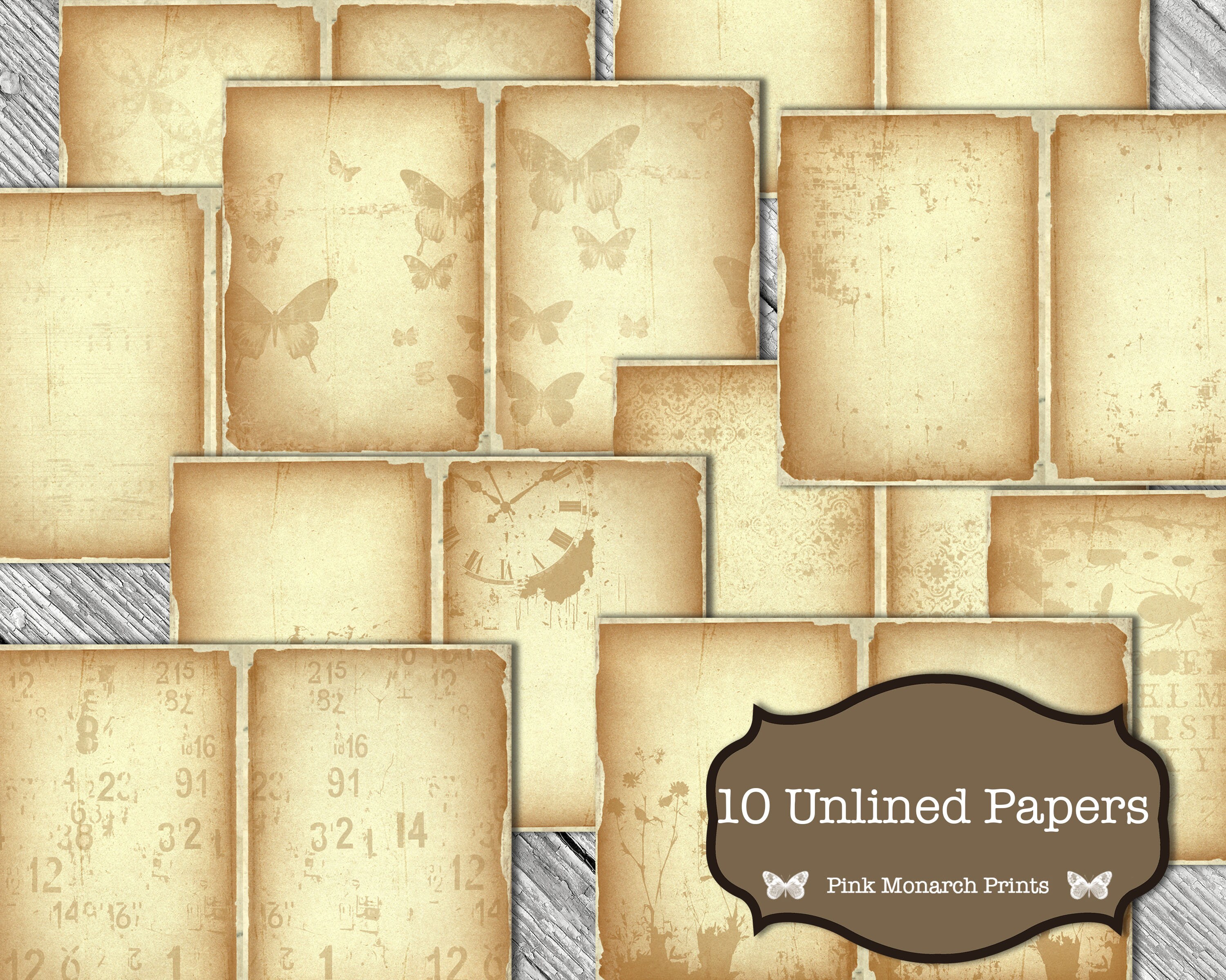 Lined and Blank, Printable, Junk Journal Pages, Junk Journaling ...