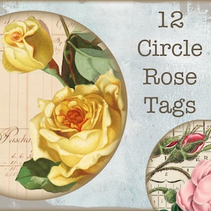 Digital Inspirational Words, Embellishments for Junk Journals, Printable Junk Journaling Words, Rose Ephemera Digital, Rose, Digital Circles