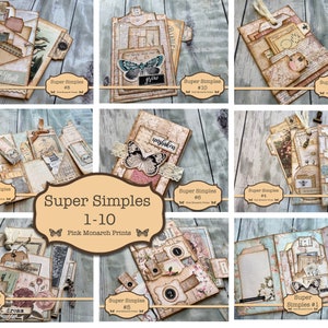 Super Simples Collection 1-10, Junk Journal Kit, Digital Junk Journal, Junk Journaling Ephemera, Shabby Chic, Simple Junk Journaling Kit